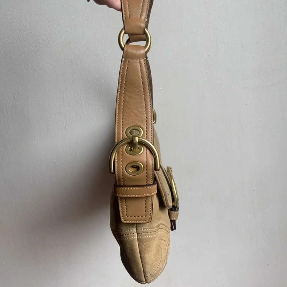 Coach Tan Suede Mini Soho Shoulder Bag - Picture 4 of 16